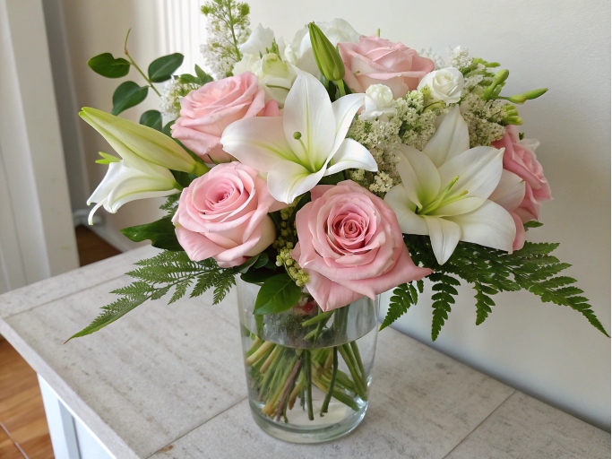 Elegant pink and white bouquet